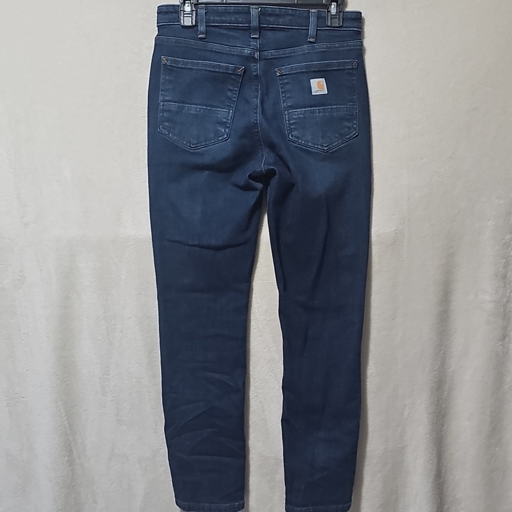 Carhartt Womens Slim Fit Skinny Leg Blue Denim Jeans 6 Short‎